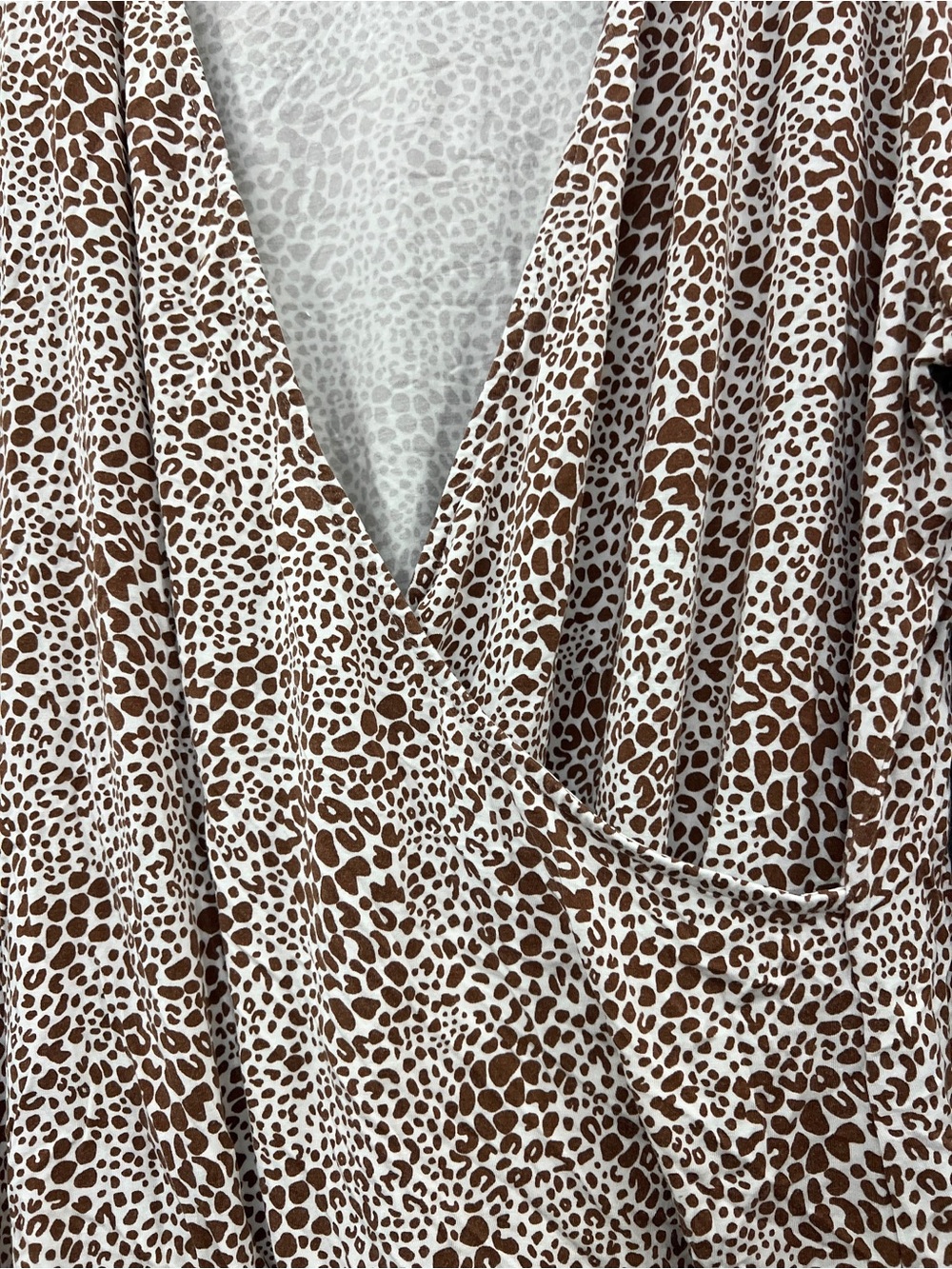Lands' End Brown Leopard Print Wrap Top